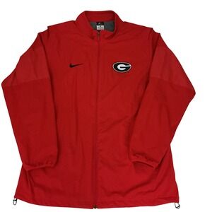 Nike Georgia Bulldogs Mens Large Windbreaker Jacket Mens Large Red Full Zip